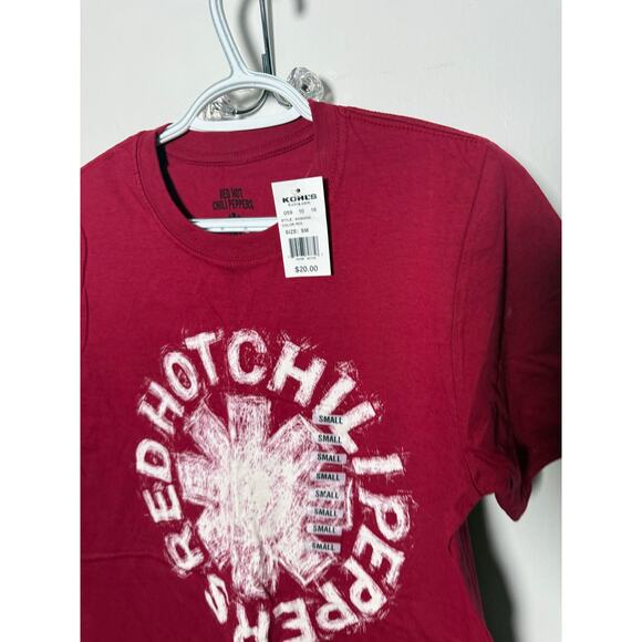 Red Hot Chili Peppers Crewneck Red Graphic Band T-shirt Size Small NEW - Picture 4 of 6